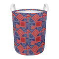 Bandanna Patchwork Pattern Print Round Laundry Basket