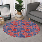 Bandanna Patchwork Pattern Print Round Rug
