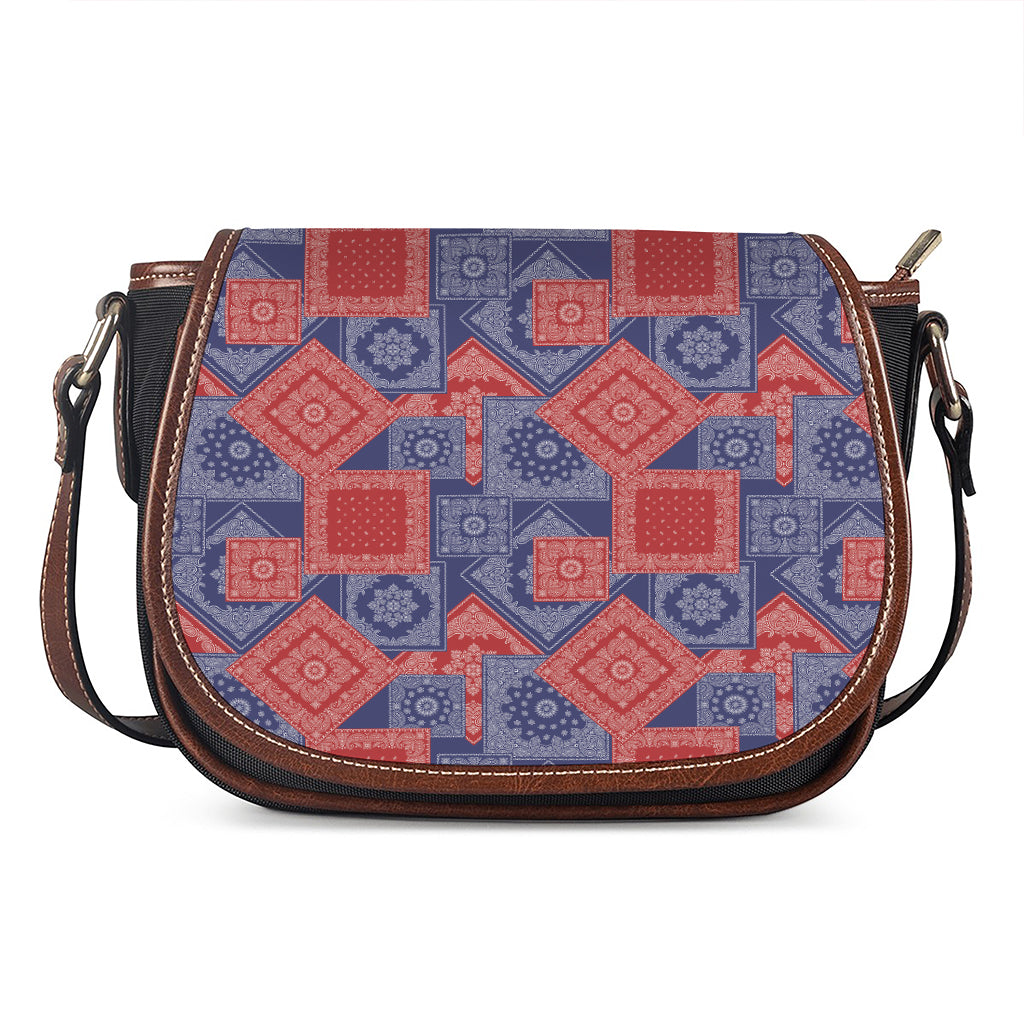 Bandanna Patchwork Pattern Print Saddle Bag