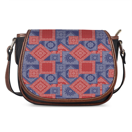 Bandanna Patchwork Pattern Print Saddle Bag