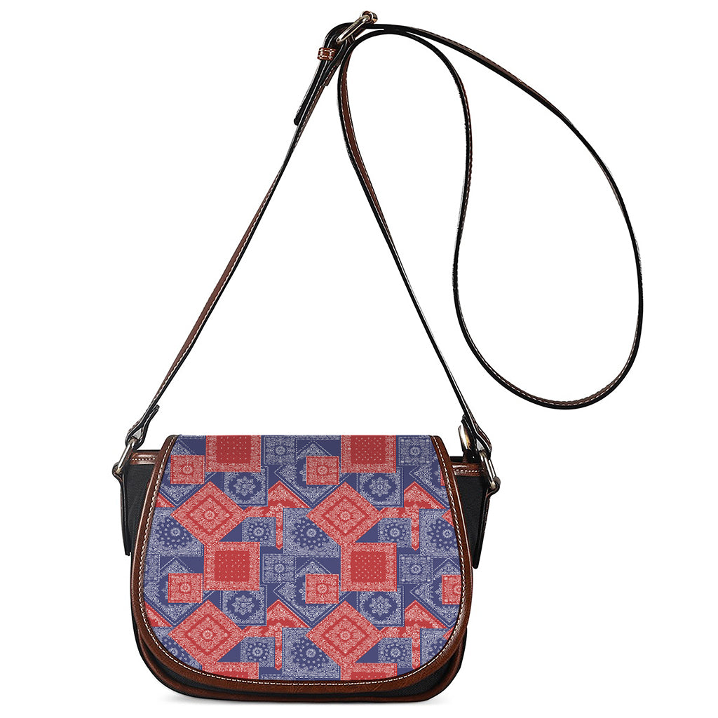 Bandanna Patchwork Pattern Print Saddle Bag