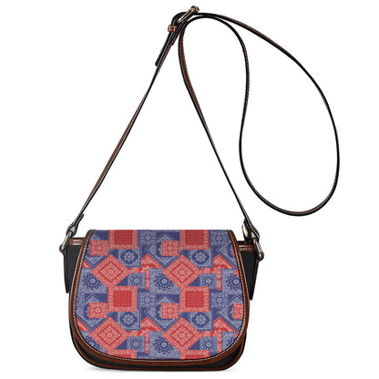 Bandanna Patchwork Pattern Print Saddle Bag