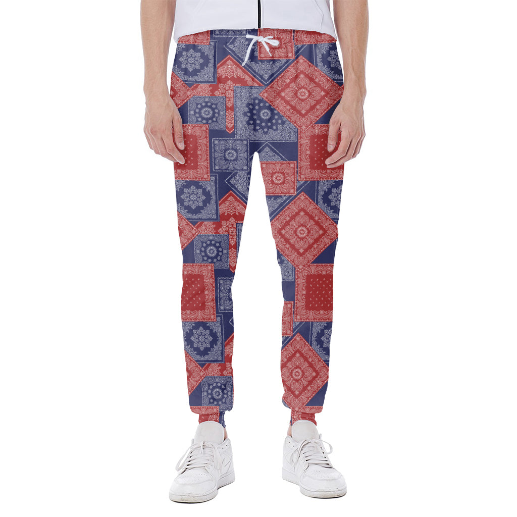 Bandanna Patchwork Pattern Print Scuba Joggers
