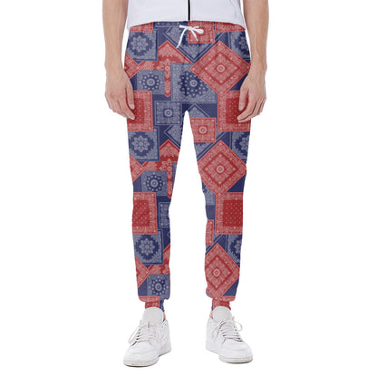 Bandanna Patchwork Pattern Print Scuba Joggers