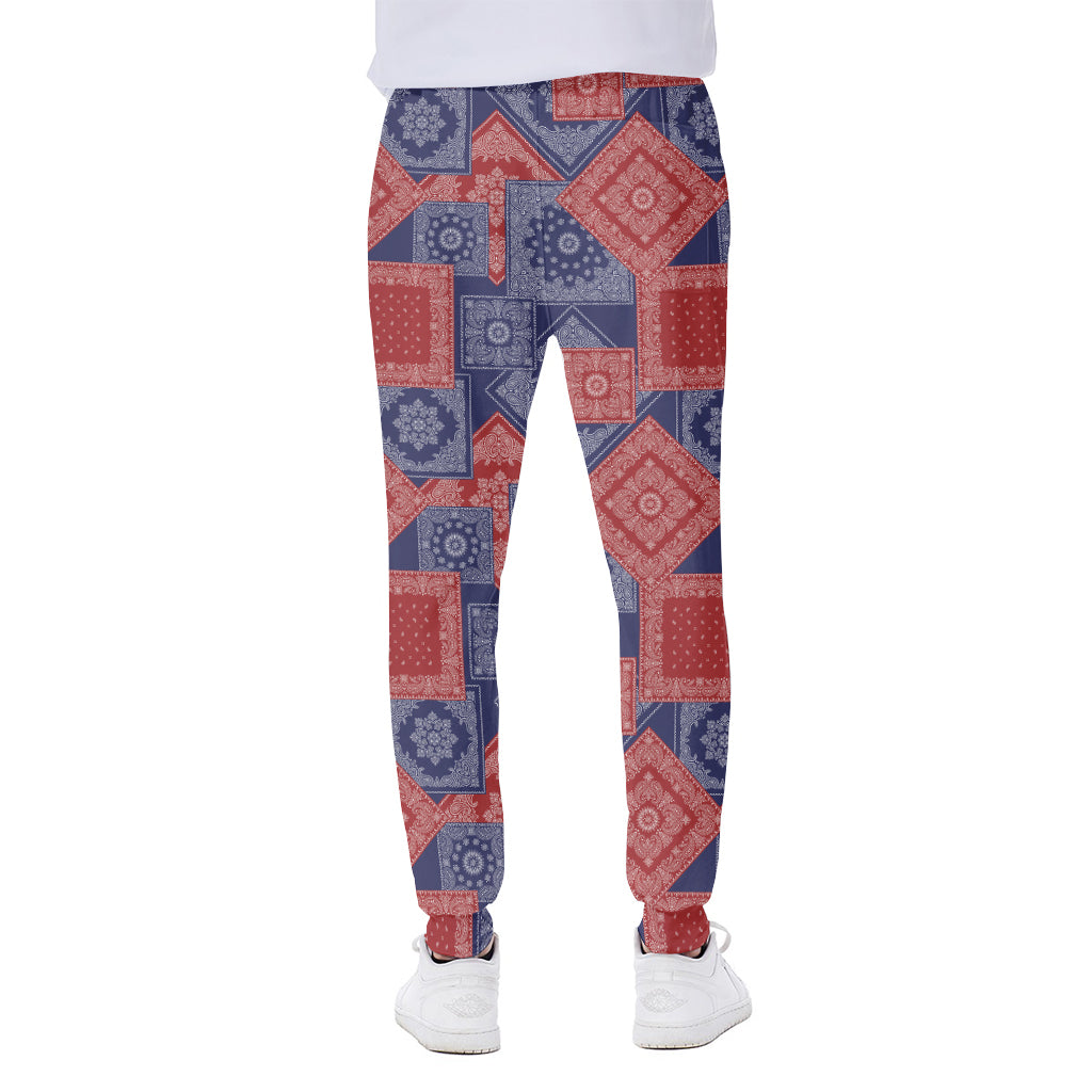 Bandanna Patchwork Pattern Print Scuba Joggers