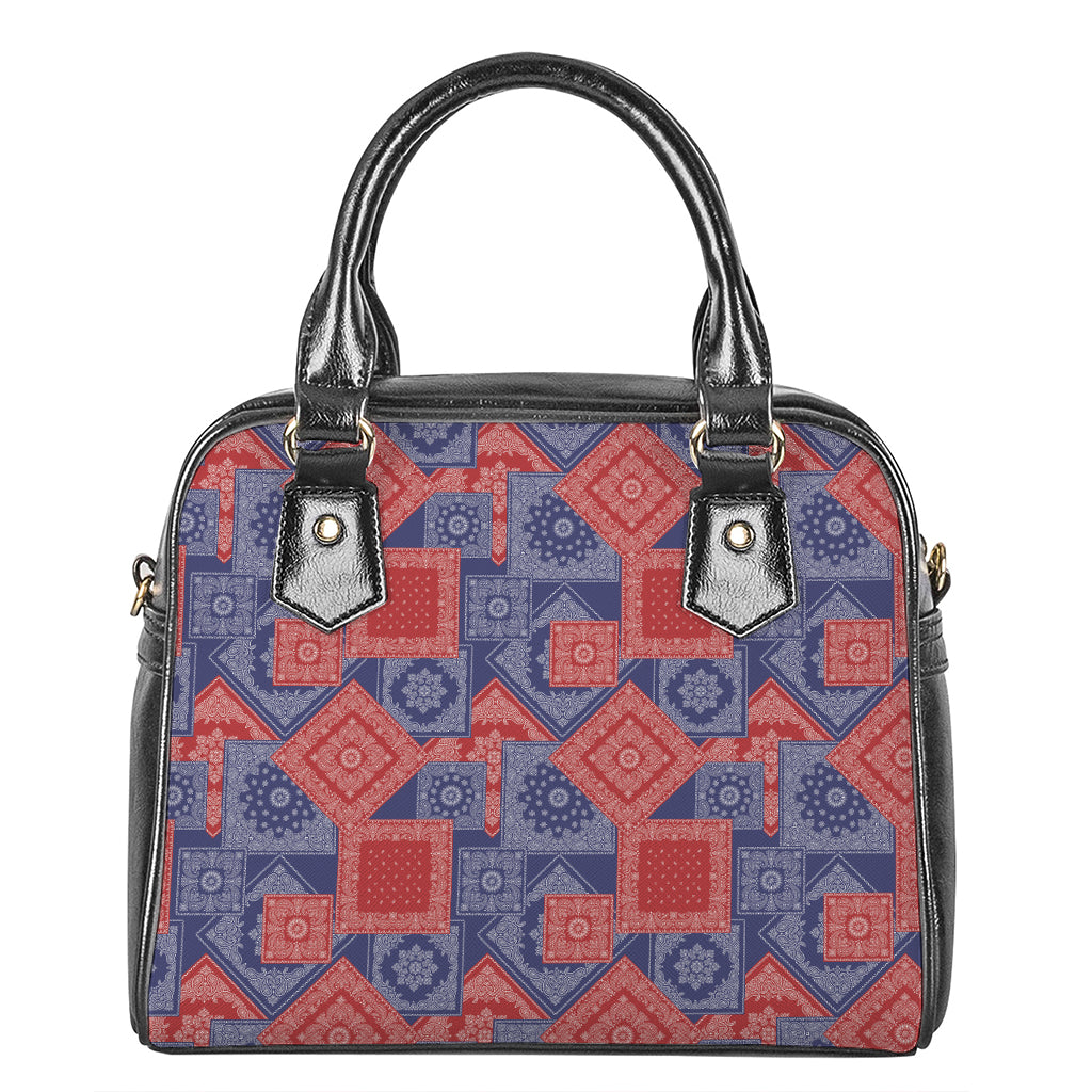Bandanna Patchwork Pattern Print Shoulder Handbag