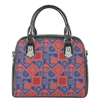 Bandanna Patchwork Pattern Print Shoulder Handbag