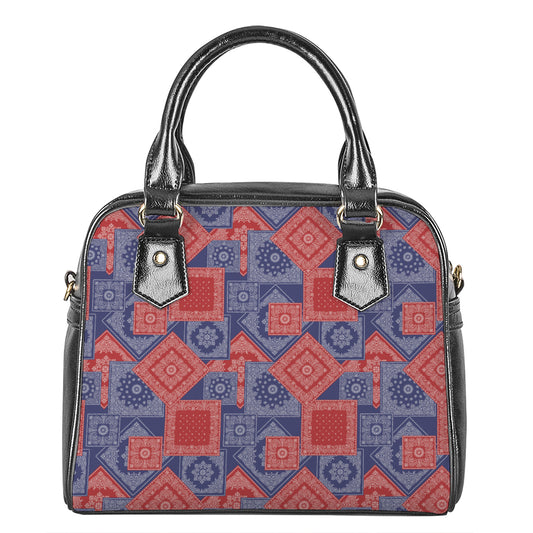 Bandanna Patchwork Pattern Print Shoulder Handbag