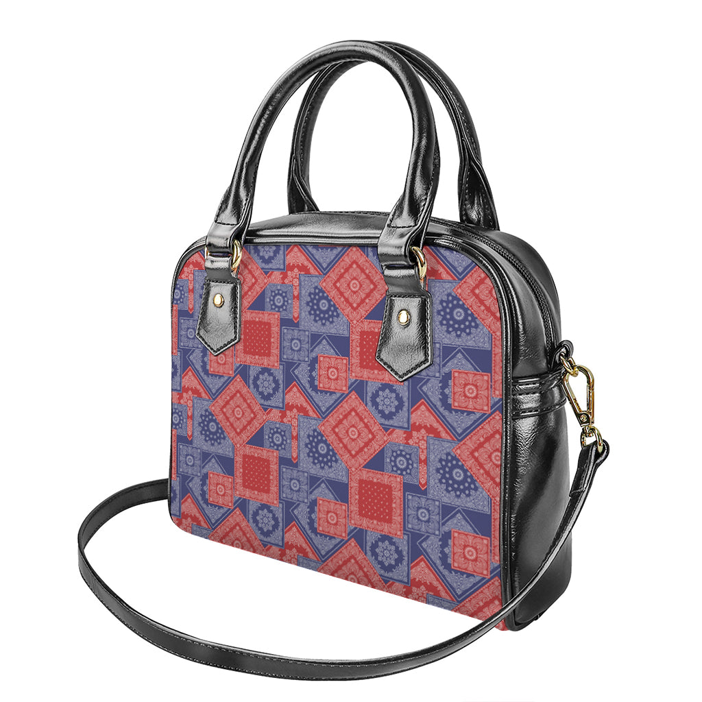 Bandanna Patchwork Pattern Print Shoulder Handbag