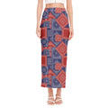 Bandanna Patchwork Pattern Print Side Slit Maxi Skirt