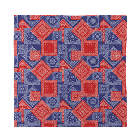 Bandanna Patchwork Pattern Print Silk Bandana