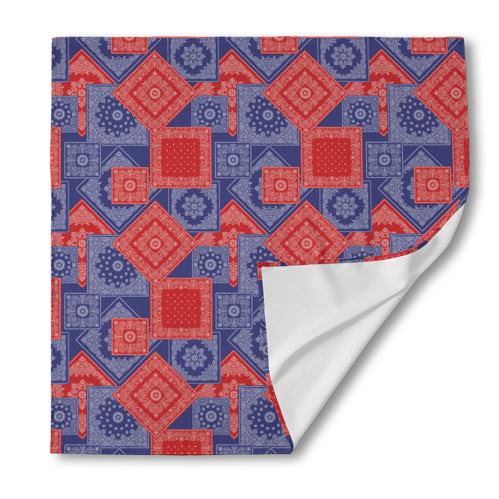 Bandanna Patchwork Pattern Print Silk Bandana