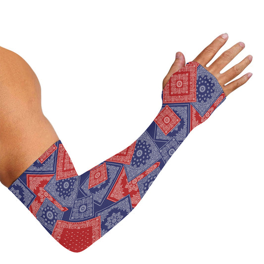Bandanna Patchwork Pattern Print Sun Protection Arm Sleeves
