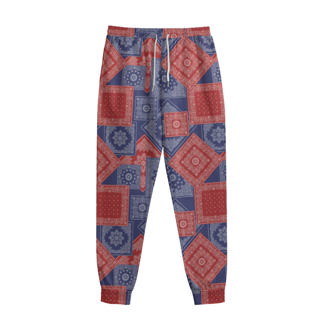 Bandanna Patchwork Pattern Print Sweatpants