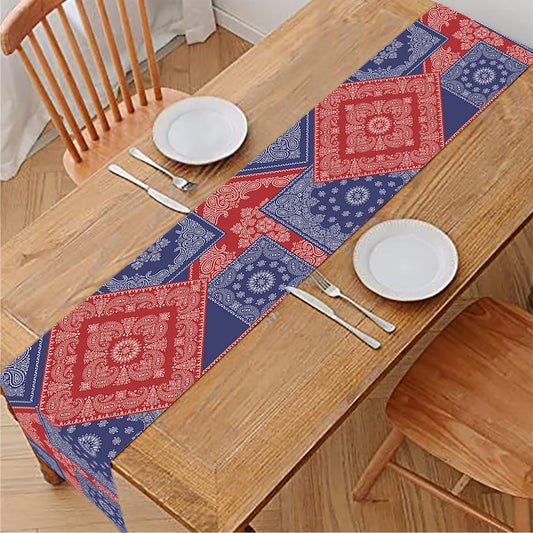 Bandanna Patchwork Pattern Print Table Runner