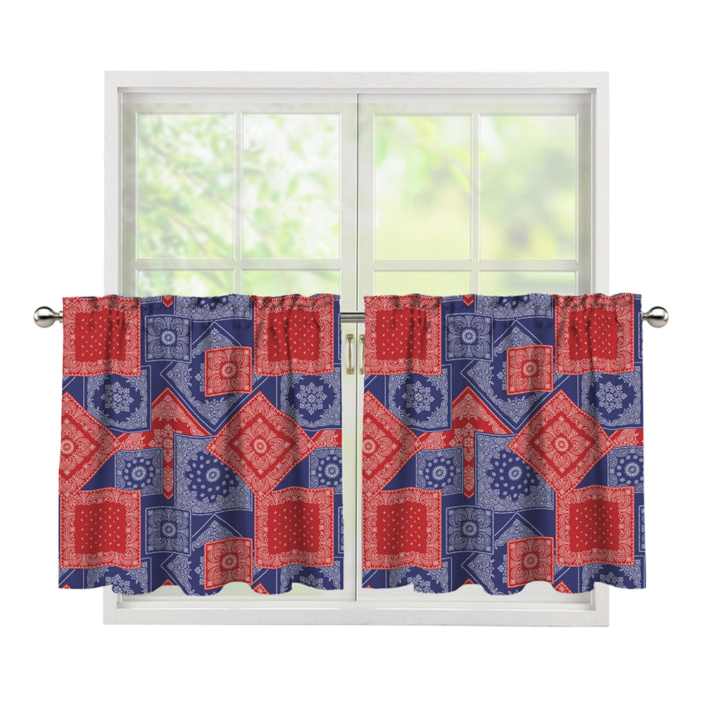 Bandanna Patchwork Pattern Print Tier Curtains