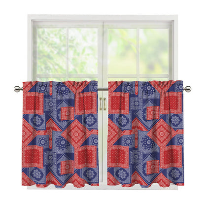 Bandanna Patchwork Pattern Print Tier Curtains