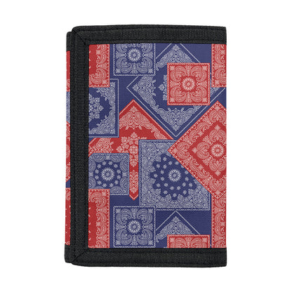 Bandanna Patchwork Pattern Print Trifold Wallet