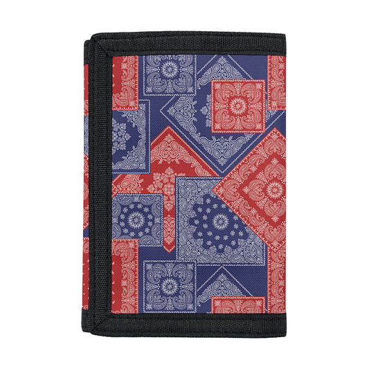 Bandanna Patchwork Pattern Print Trifold Wallet