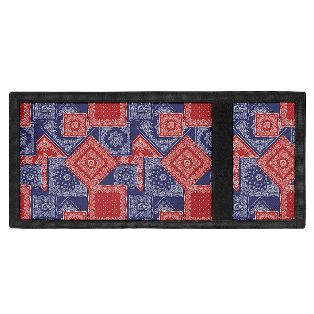 Bandanna Patchwork Pattern Print Trifold Wallet
