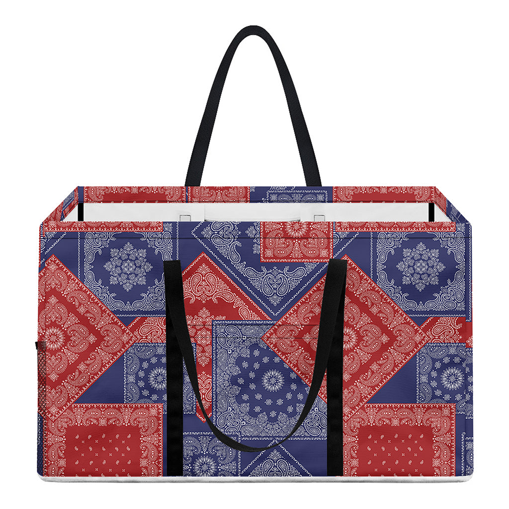 Bandanna Patchwork Pattern Print Utility Tote Bag