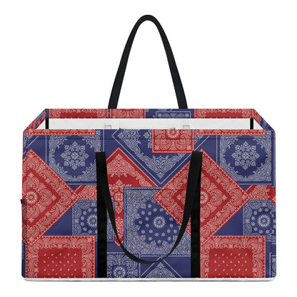 Bandanna Patchwork Pattern Print Utility Tote Bag