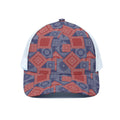 Bandanna Patchwork Pattern Print White Mesh Trucker Hat