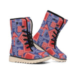 Bandanna Patchwork Pattern Print Winter Boots