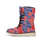 Bandanna Patchwork Pattern Print Winter Boots