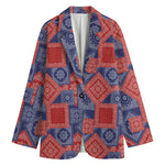 Bandanna Patchwork Pattern Print Women's Blazer