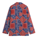 Bandanna Patchwork Pattern Print Women's Blazer