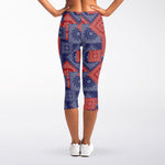 Bandanna Patchwork Pattern Print Women's Capri Leggings