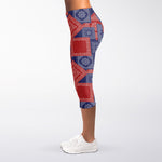 Bandanna Patchwork Pattern Print Women's Capri Leggings