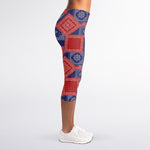 Bandanna Patchwork Pattern Print Women's Capri Leggings