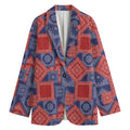 Bandanna Patchwork Pattern Print Women's Cotton Blazer