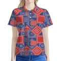 Bandanna Patchwork Pattern Print Women's Polo Shirt