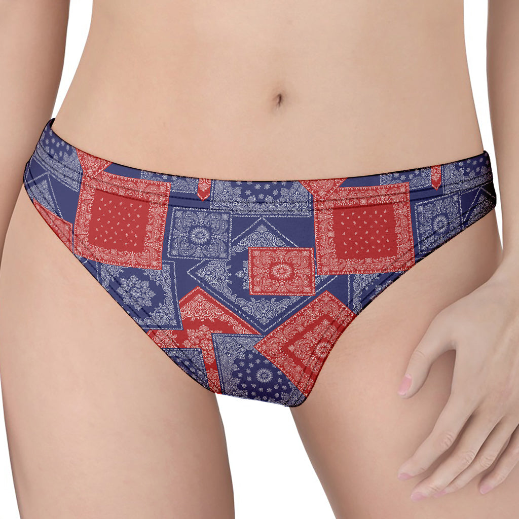 Bandanna Patchwork Pattern Print Women's Thong