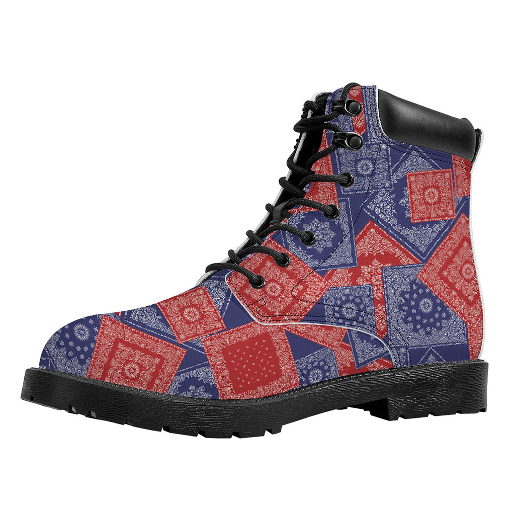 Bandanna Patchwork Pattern Print Work Boots