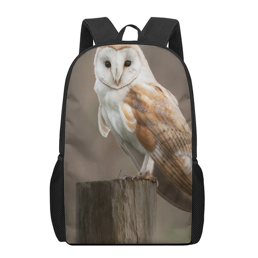 Barn Owl Print 17 Inch Backpack