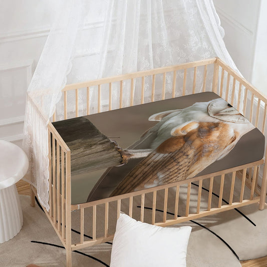 Barn Owl Print Baby Crib Sheet