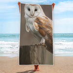 Barn Owl Print Beach Towel