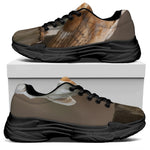 Barn Owl Print Black Chunky Shoes