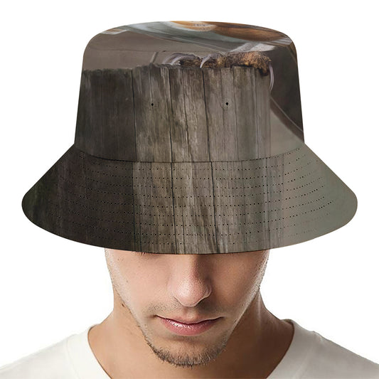Barn Owl Print Bucket Hat