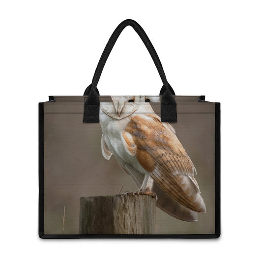 Barn Owl Print Canvas Tote Bag