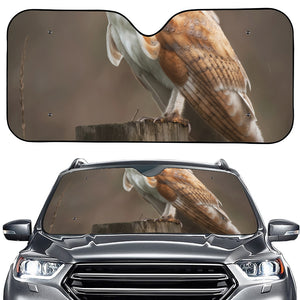 Barn Owl Print Car Windshield Sun Shade