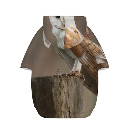 Barn Owl Print Dog Zip Up Hoodie