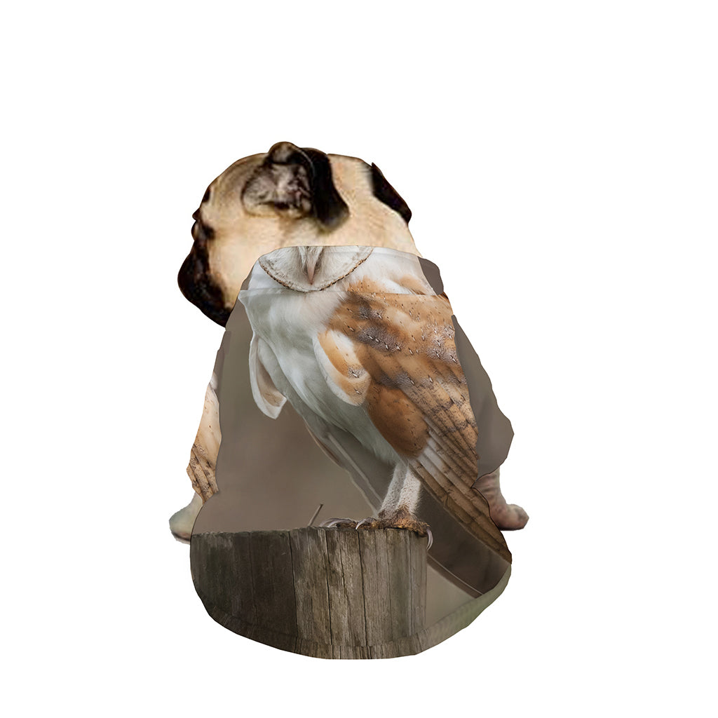 Barn Owl Print Dog Zip Up Jacket
