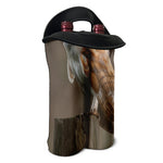 Barn Owl Print Double Neoprene Wine Tote
