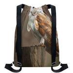 Barn Owl Print Drawstring Backpack