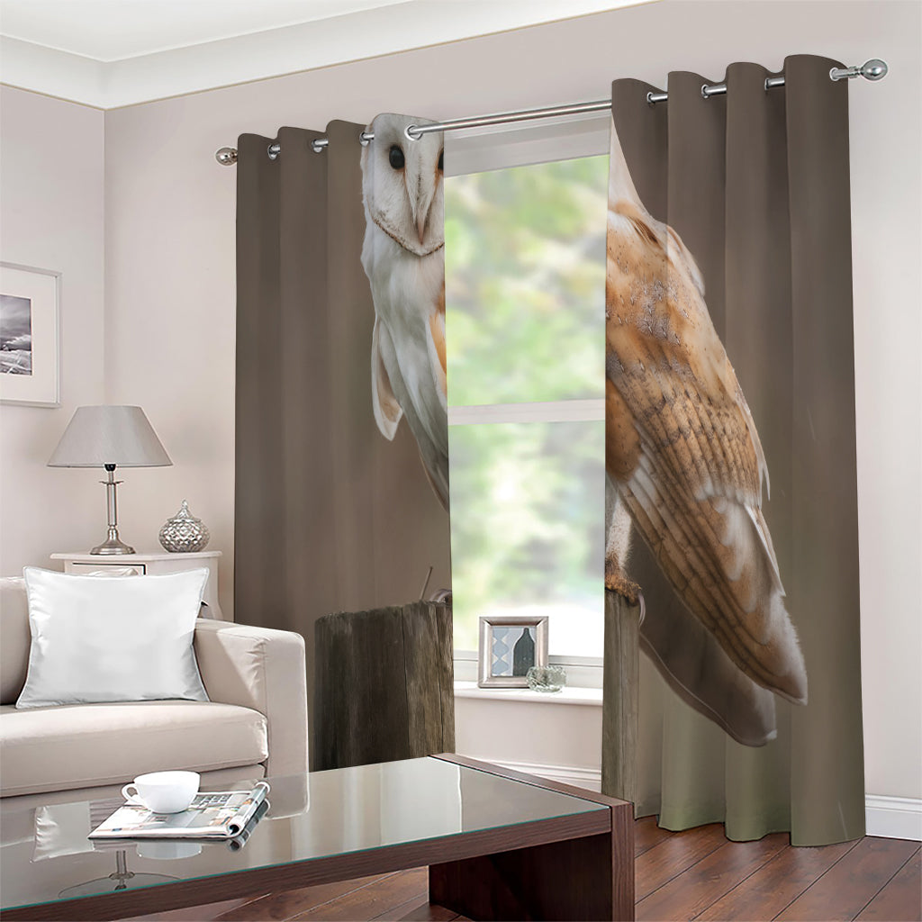 Barn Owl Print Extra Wide Grommet Curtains